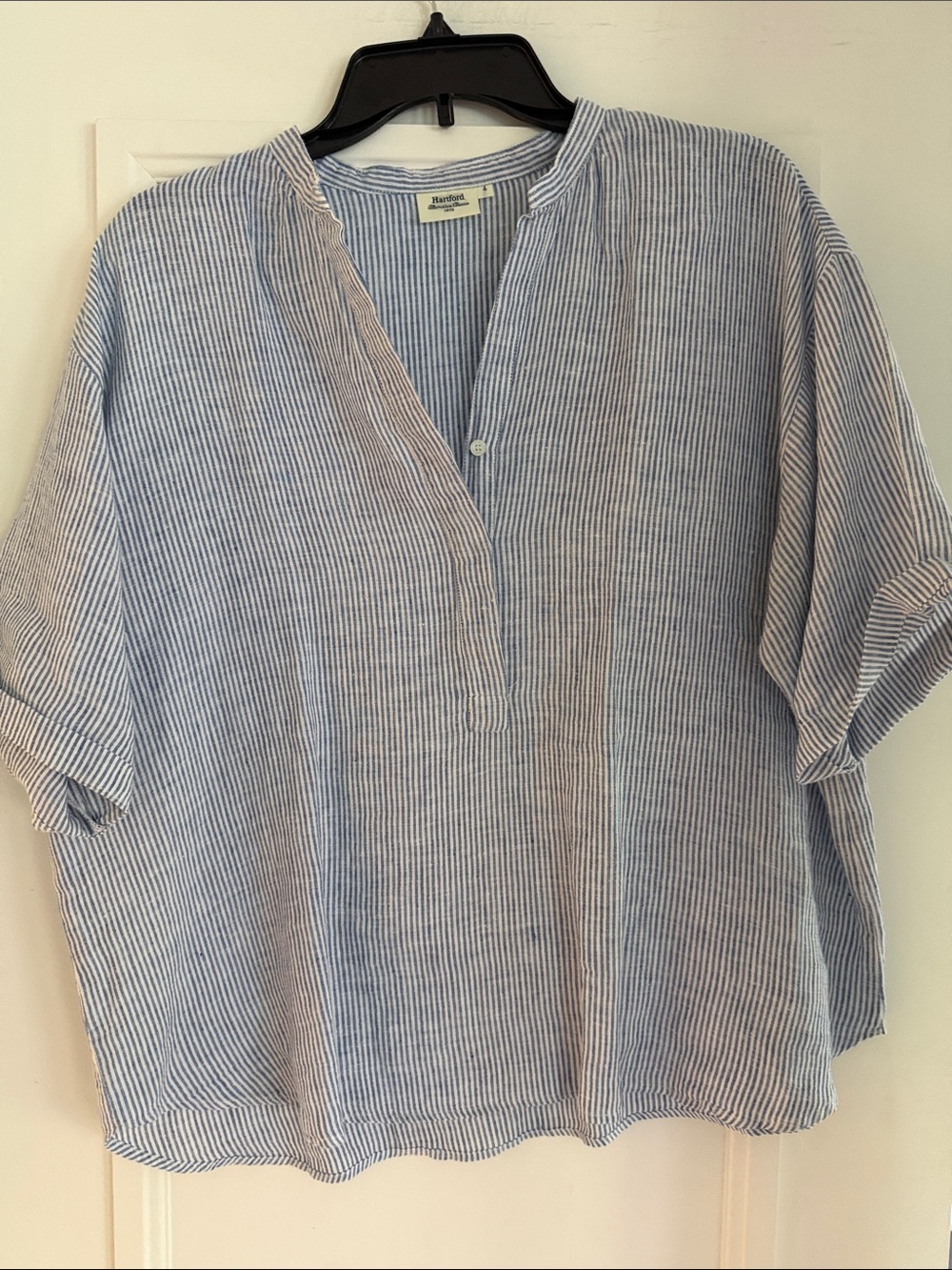 Hartford Blue & White Vertical Stripe Shirt